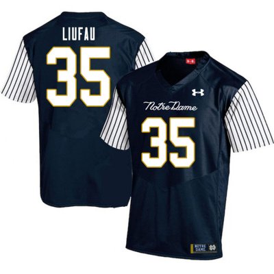 Notre Dame Fighting Irish Men's Marist Liufau #35 Navy Under Armour Alternate Authentic Stitched College NCAA Football Jersey NEJ4699NO